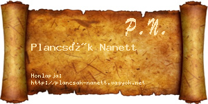 Plancsák Nanett névjegykártya